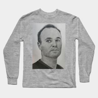 Iniesta on pencil sketch Long Sleeve T-Shirt